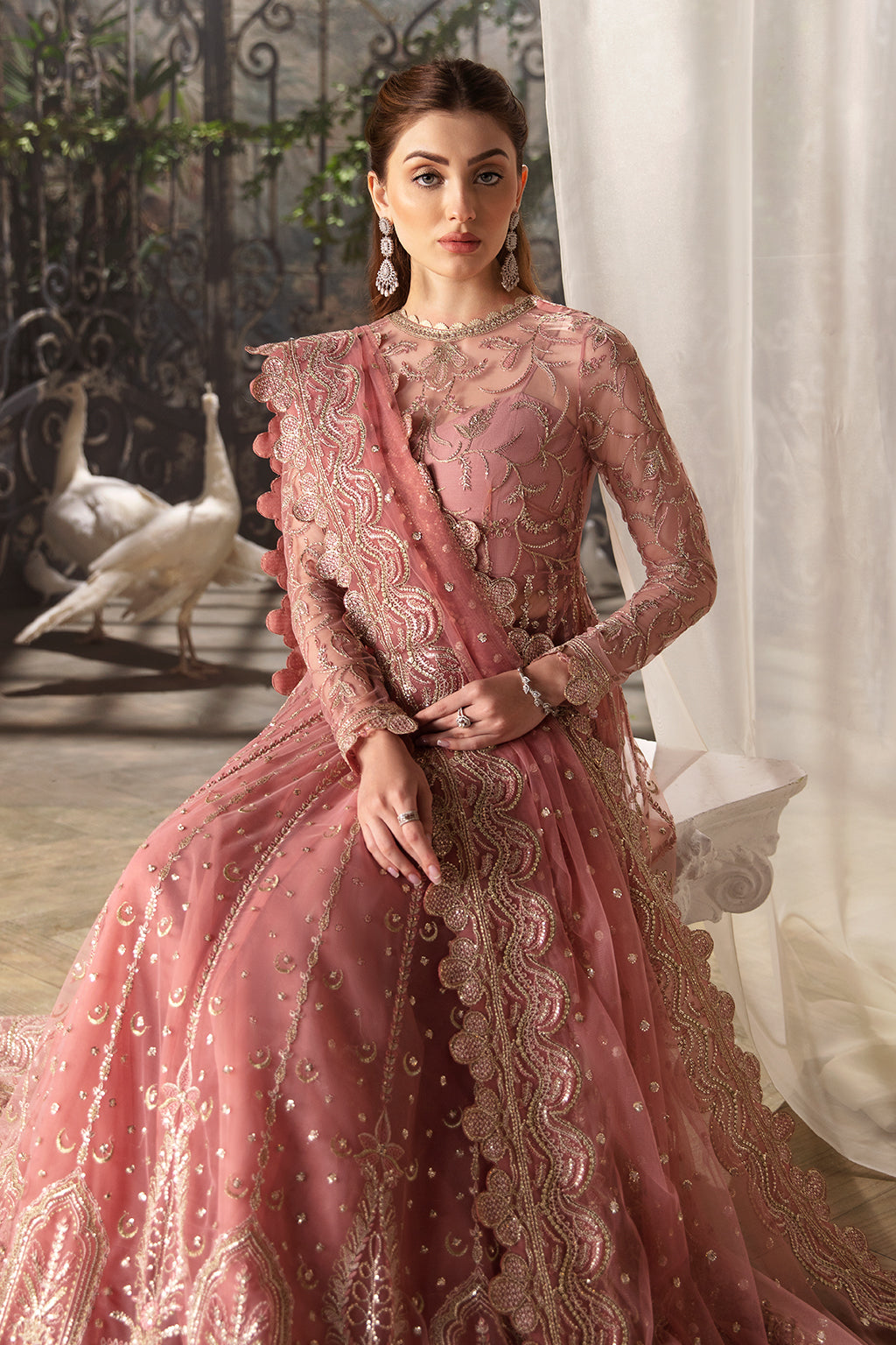 Afrozeh La Fuchsia Luxury Embroidered Formal Collection 07