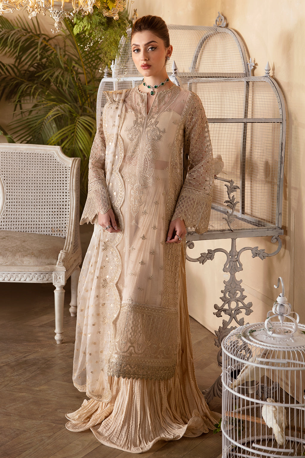 Afrozeh La Fuchsia Luxury Embroidered Formal Collection 05