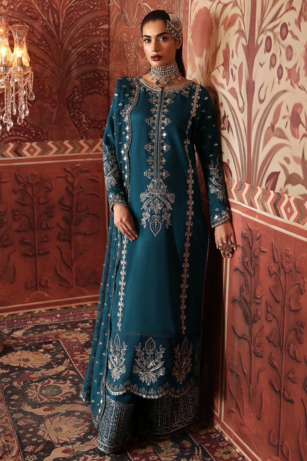 Afrozeh Divani Luxury Embroidered Silk Collection 03