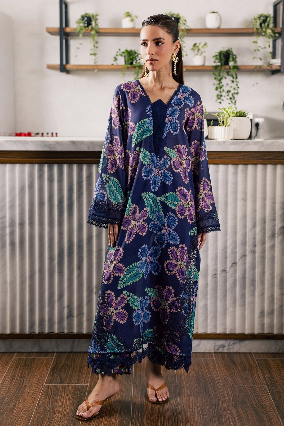 Nureh Ballerina Printed Chikankari 2 Piece Lawn