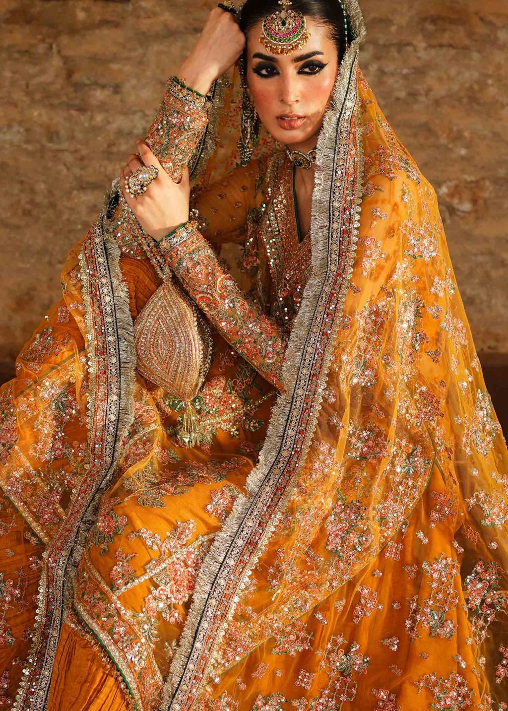 Hussain Rehar Zaib un Nisa Wedding Collection Saffron