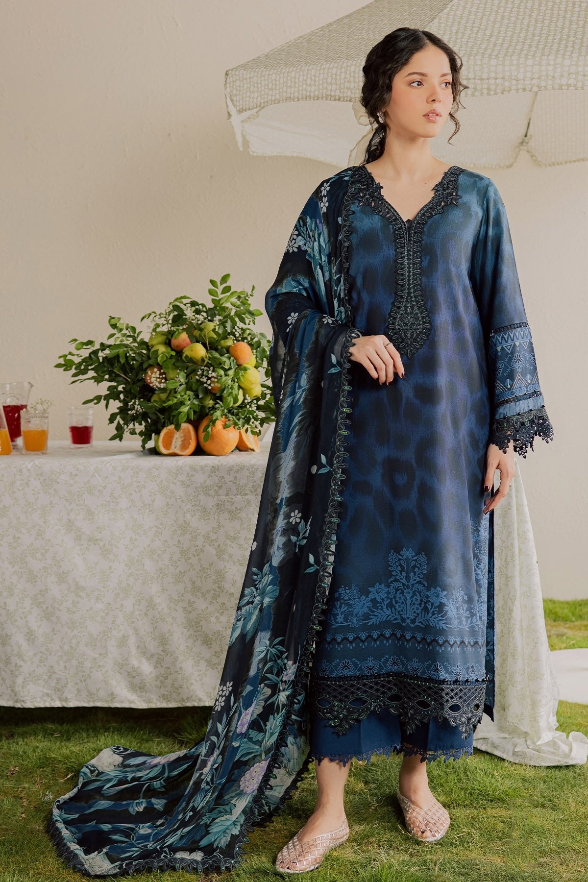 Nureh Gardenia Embroidered Viscose Slub '26