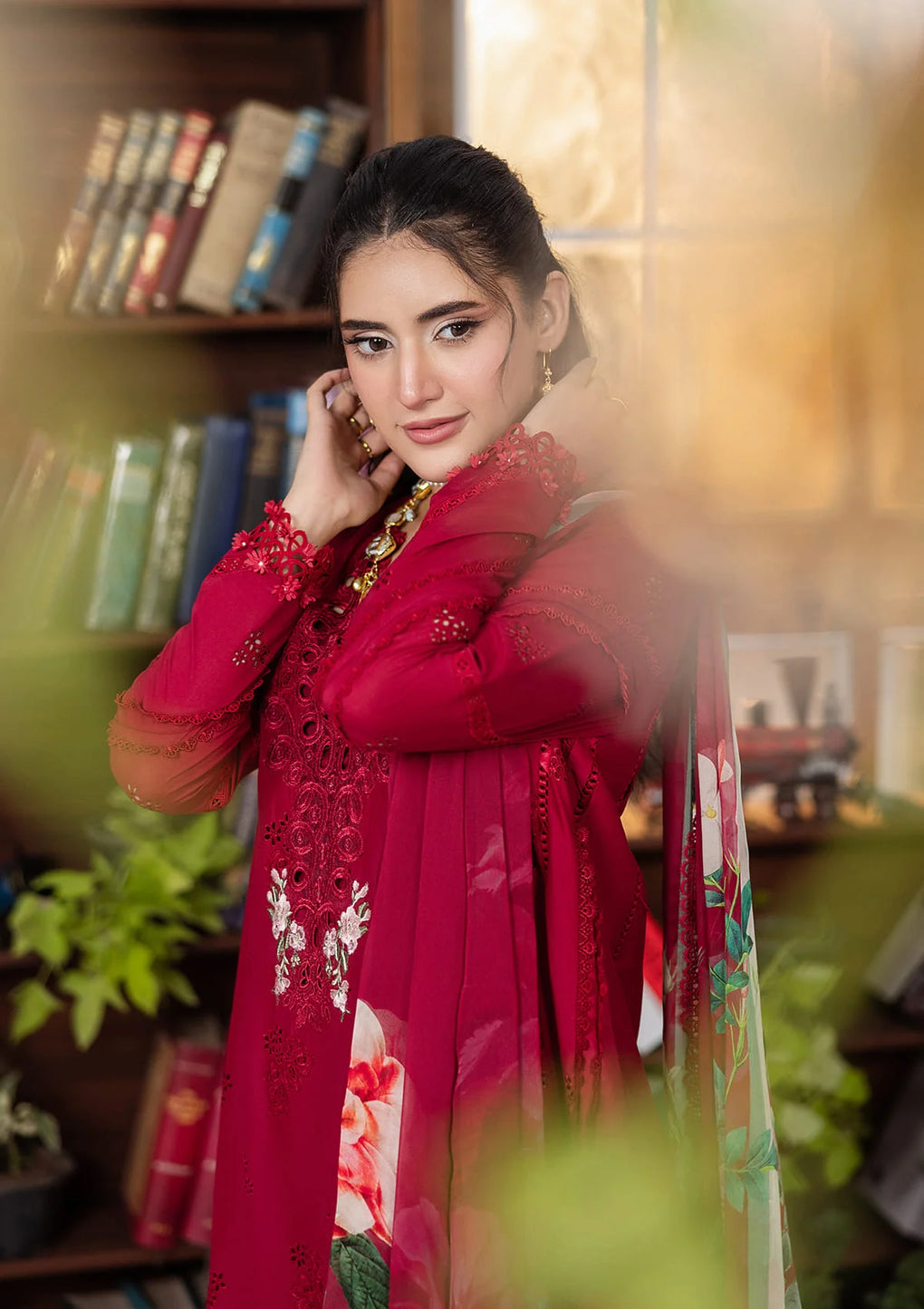 E CRAFT CHIKANKARI WITH CHIFFON BY ELAF
