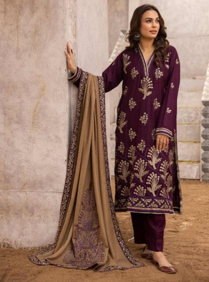 Gul e Meher Premium Embroidered Dhanak Vol 1 By Aalaya D#06