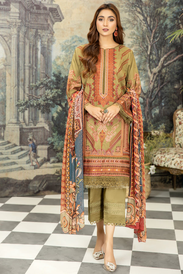 Syra Embroidered Lawn With Digital Printed Chiffon Dupatta Collection By Johra