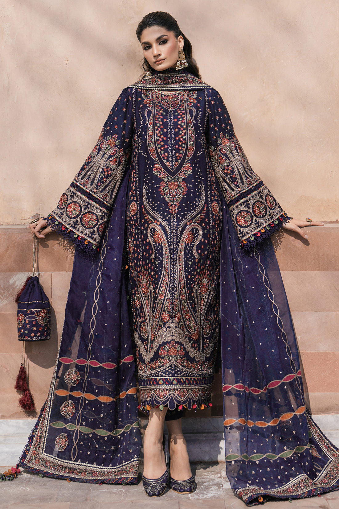 Shahkaar Luxury Lawn Embroidered Eid Festive Collection D9