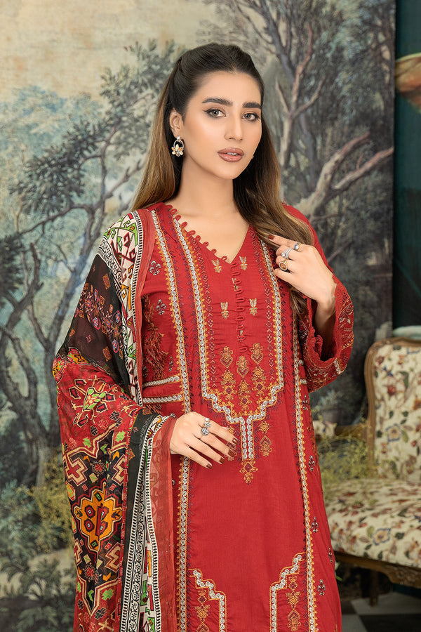 Syra Embroidered Lawn With Digital Printed Chiffon Dupatta Collection By Johra