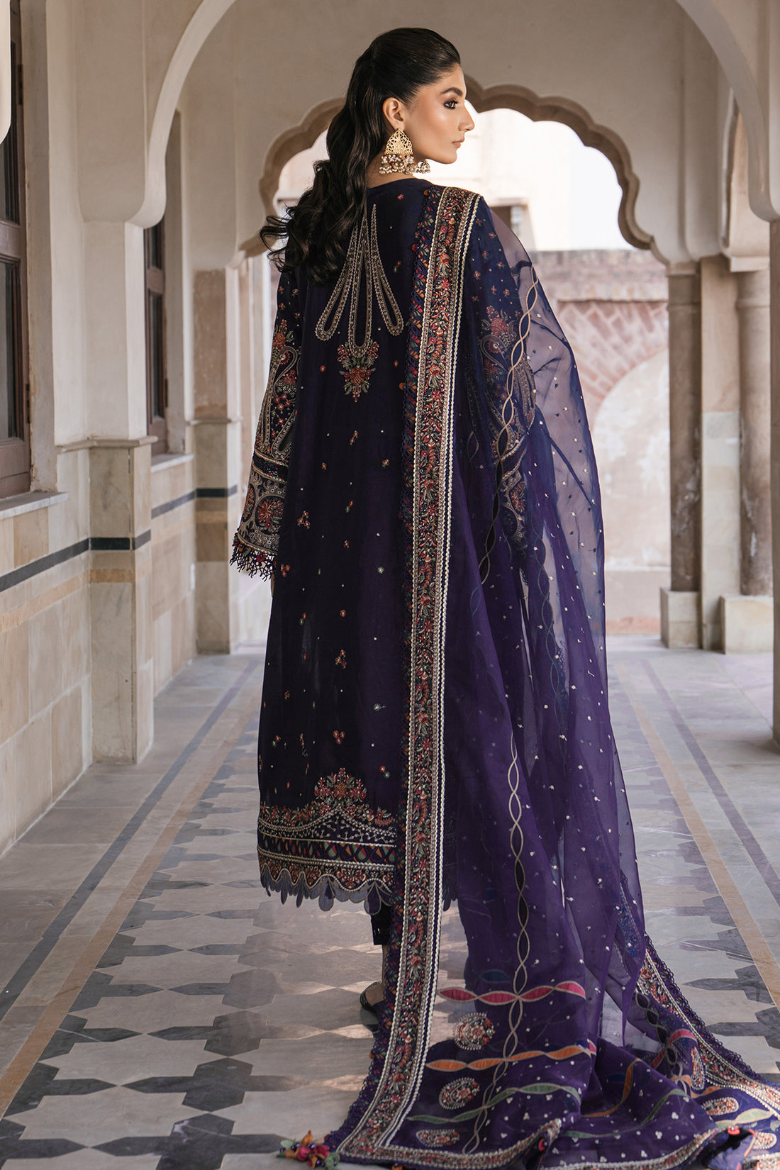 Shahkaar Luxury Lawn Embroidered Eid Festive Collection D9