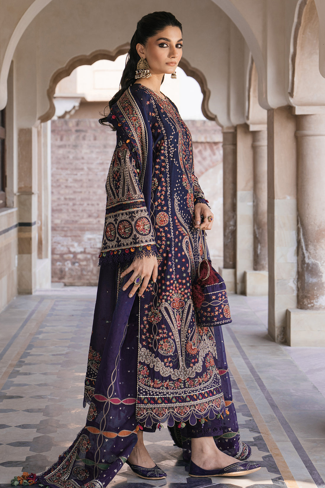 Shahkaar Luxury Lawn Embroidered Eid Festive Collection D9