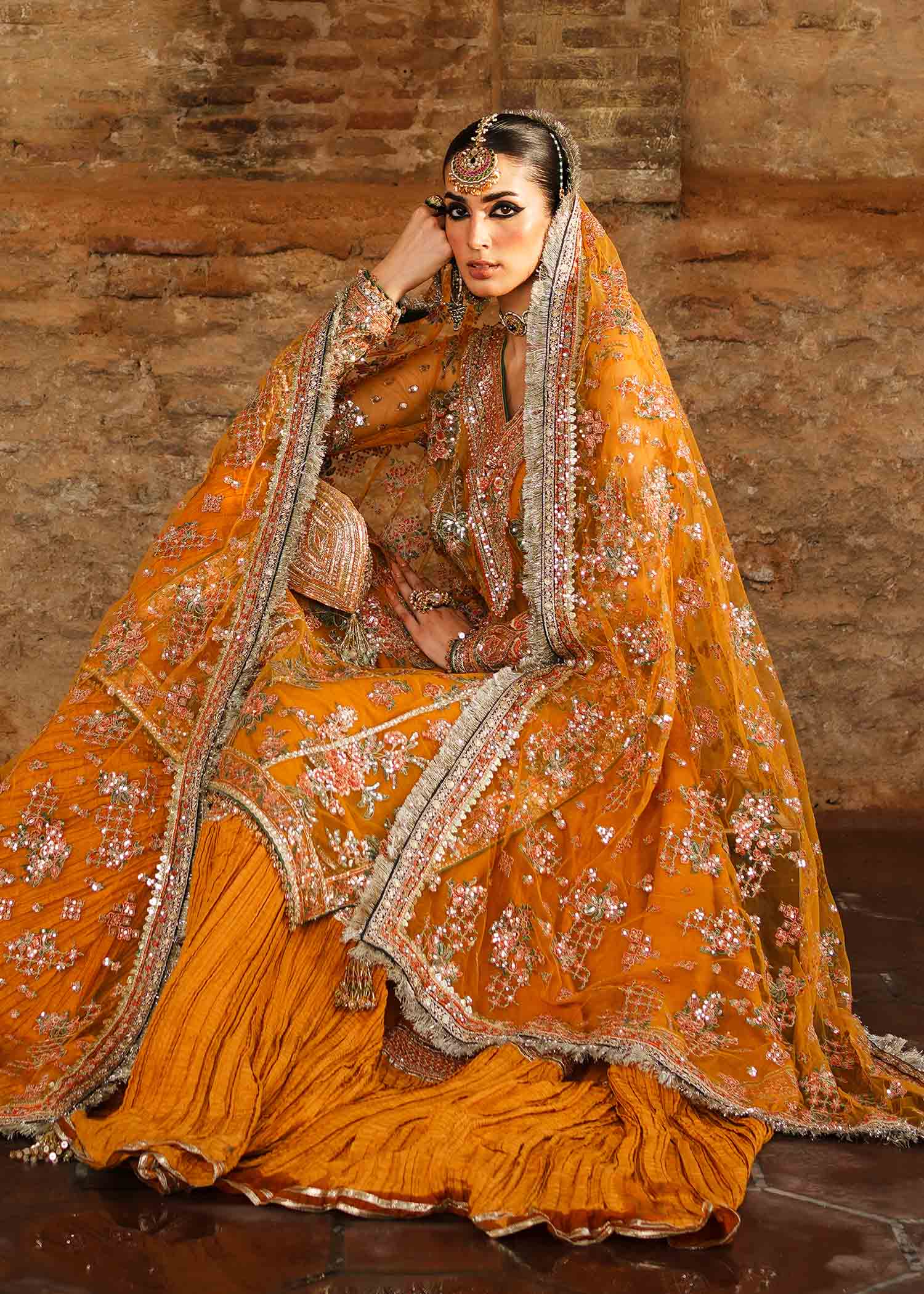 Hussain Rehar Zaib un Nisa Wedding Collection Saffron