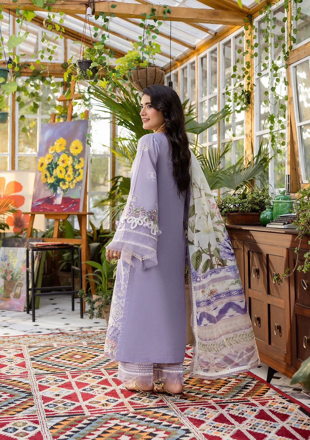 E CRAFT CHIKANKARI WITH CHIFFON BY ELAF