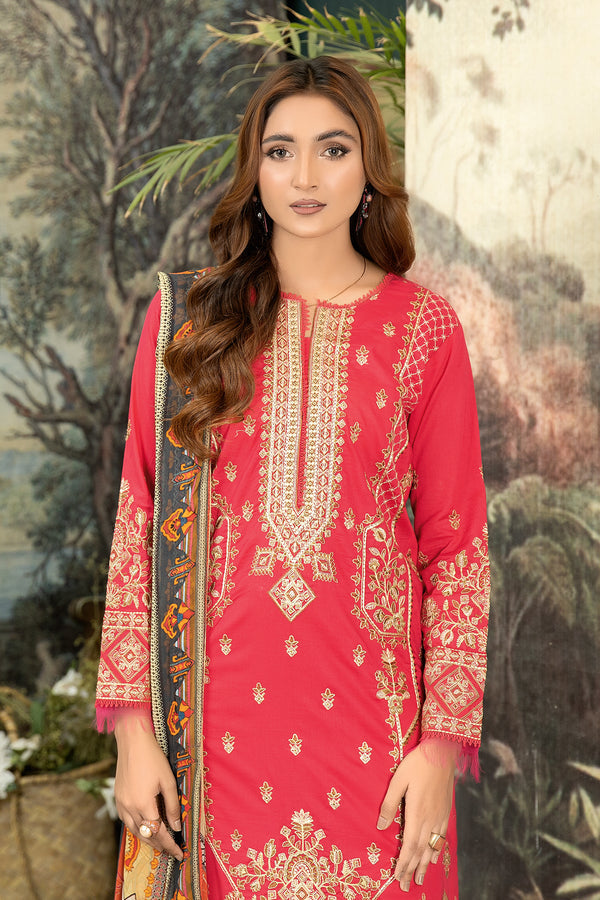 Syra Embroidered Lawn With Digital Printed Chiffon Dupatta Collection By Johra