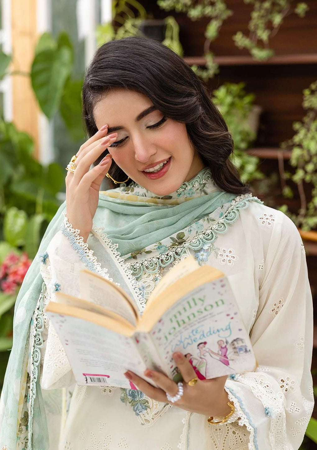 E CRAFT CHIKANKARI WITH CHIFFON BY ELAF
