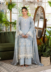 E CRAFT CHIKANKARI WITH CHIFFON BY ELAF