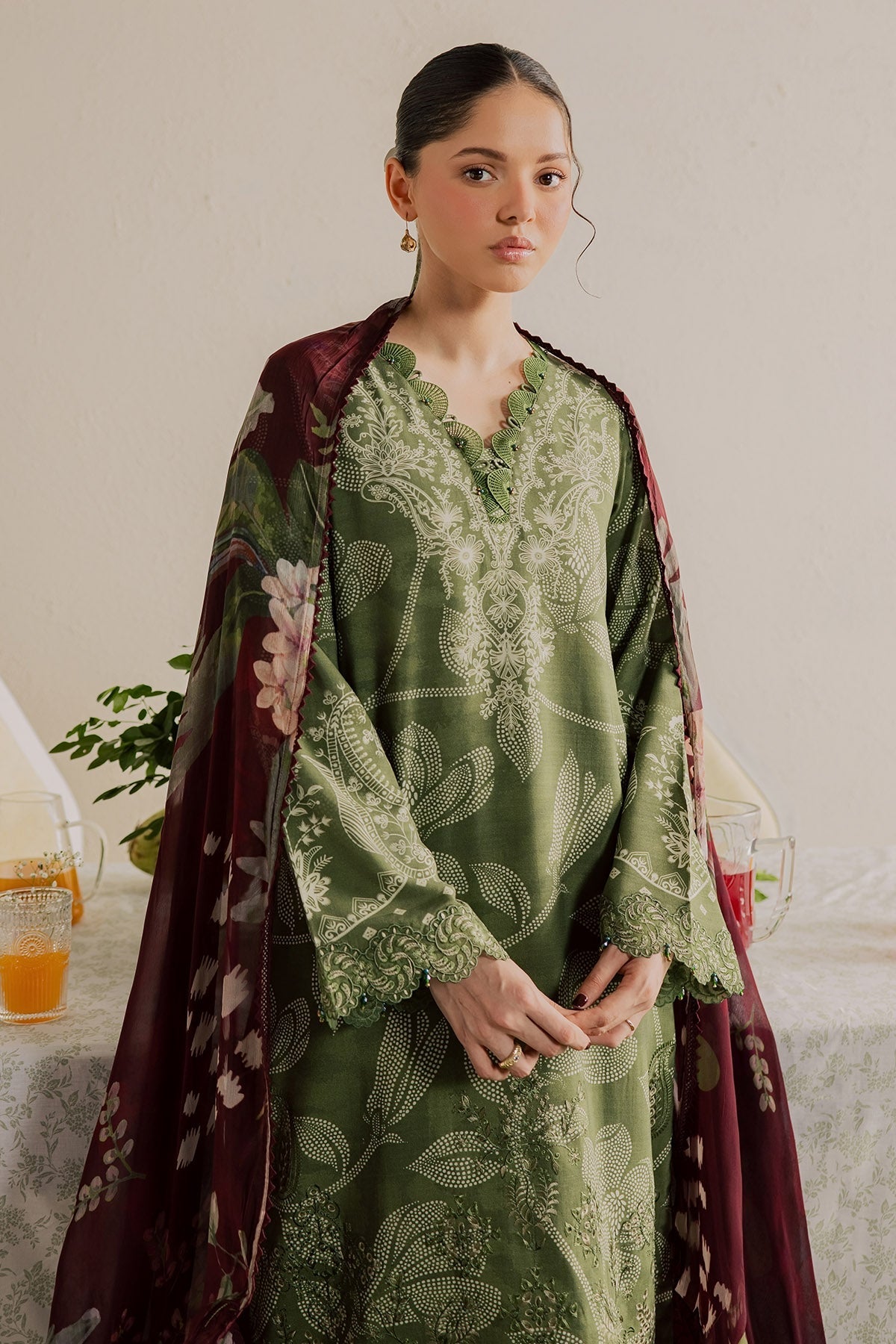 Nureh Gardenia Embroidered Viscose Slub '26