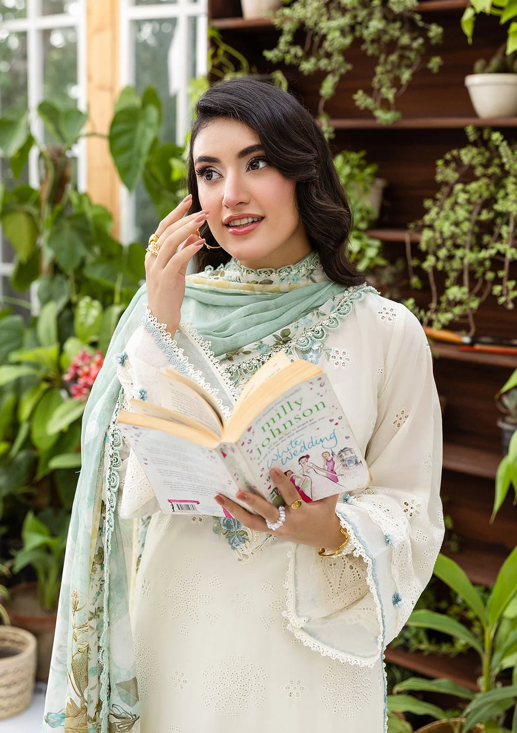 E CRAFT CHIKANKARI WITH CHIFFON BY ELAF
