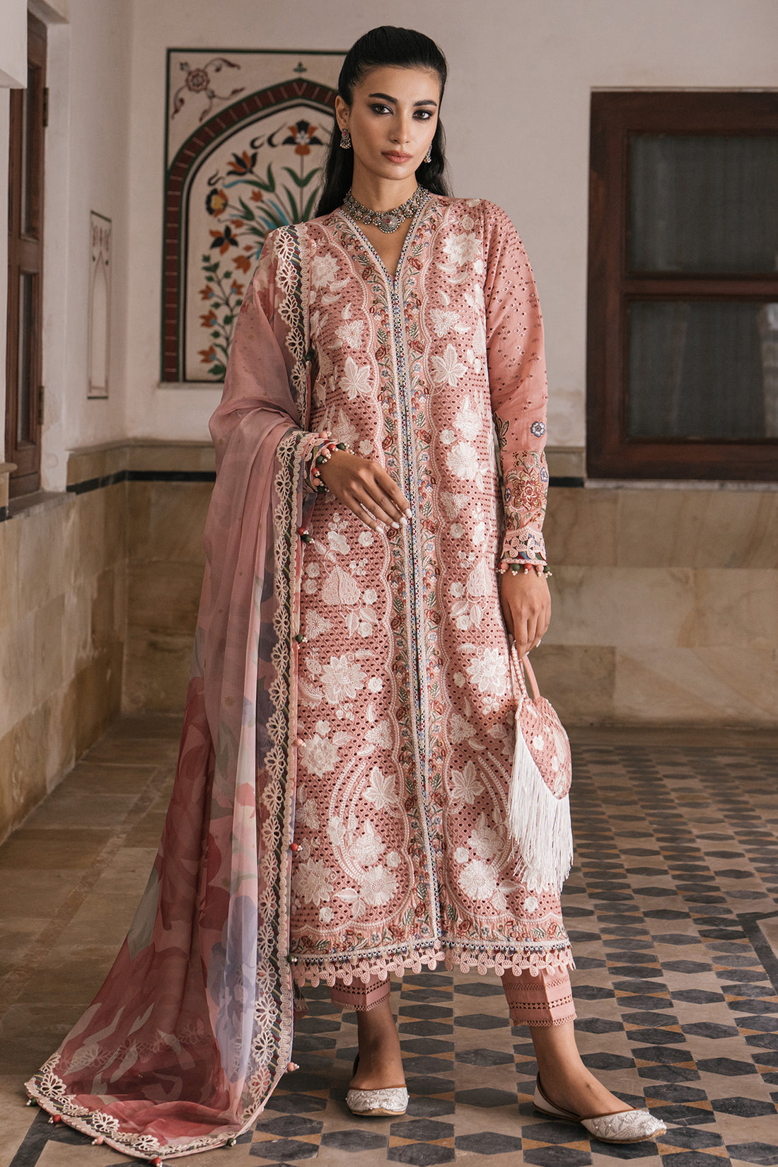 Shahkaar Luxury Lawn Embroidered Eid Festive Collection D4