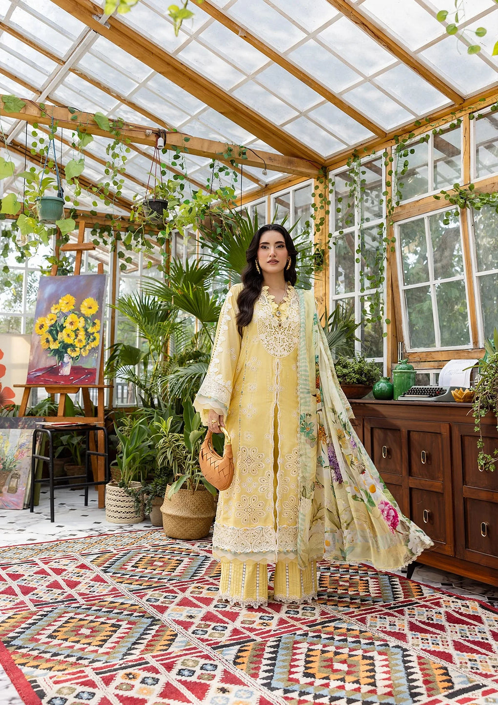 E CRAFT CHIKANKARI WITH CHIFFON BY ELAF