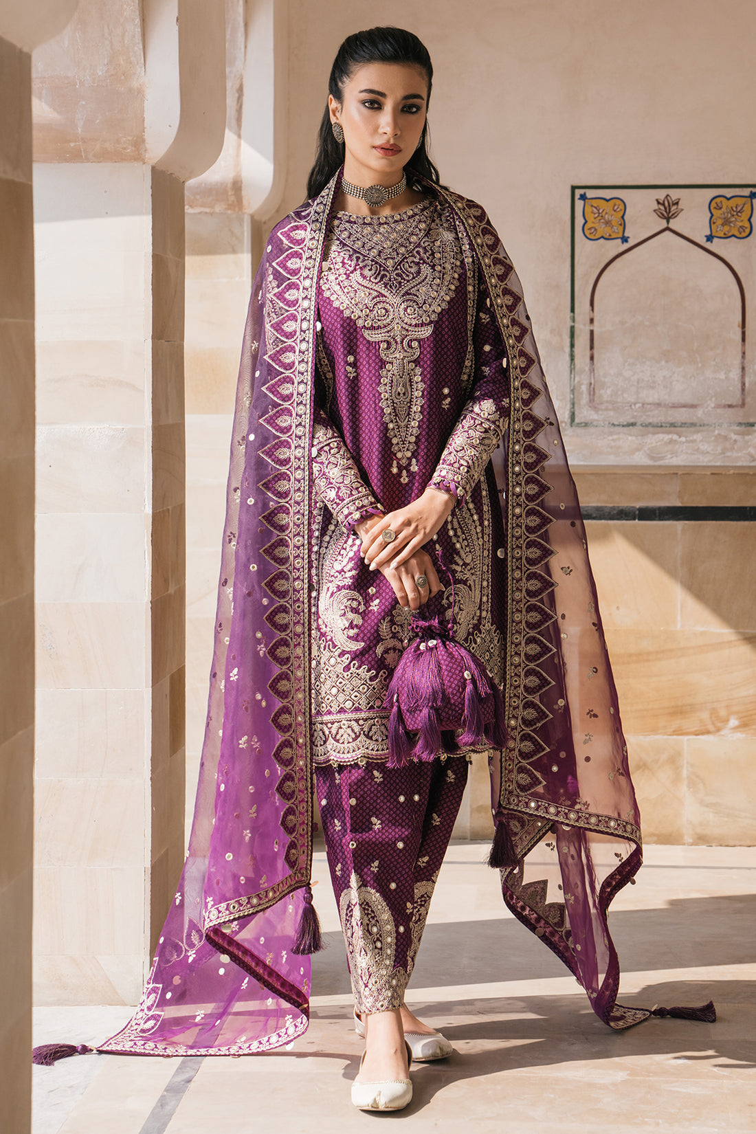 Shahkaar Luxury Lawn Embroidered Eid Festive Collection D6