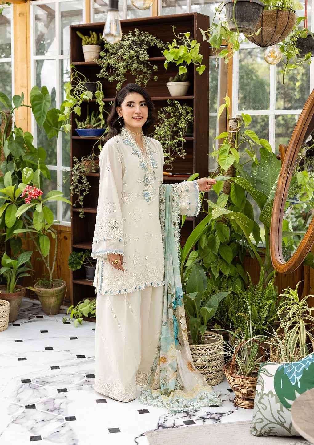 E CRAFT CHIKANKARI WITH CHIFFON BY ELAF