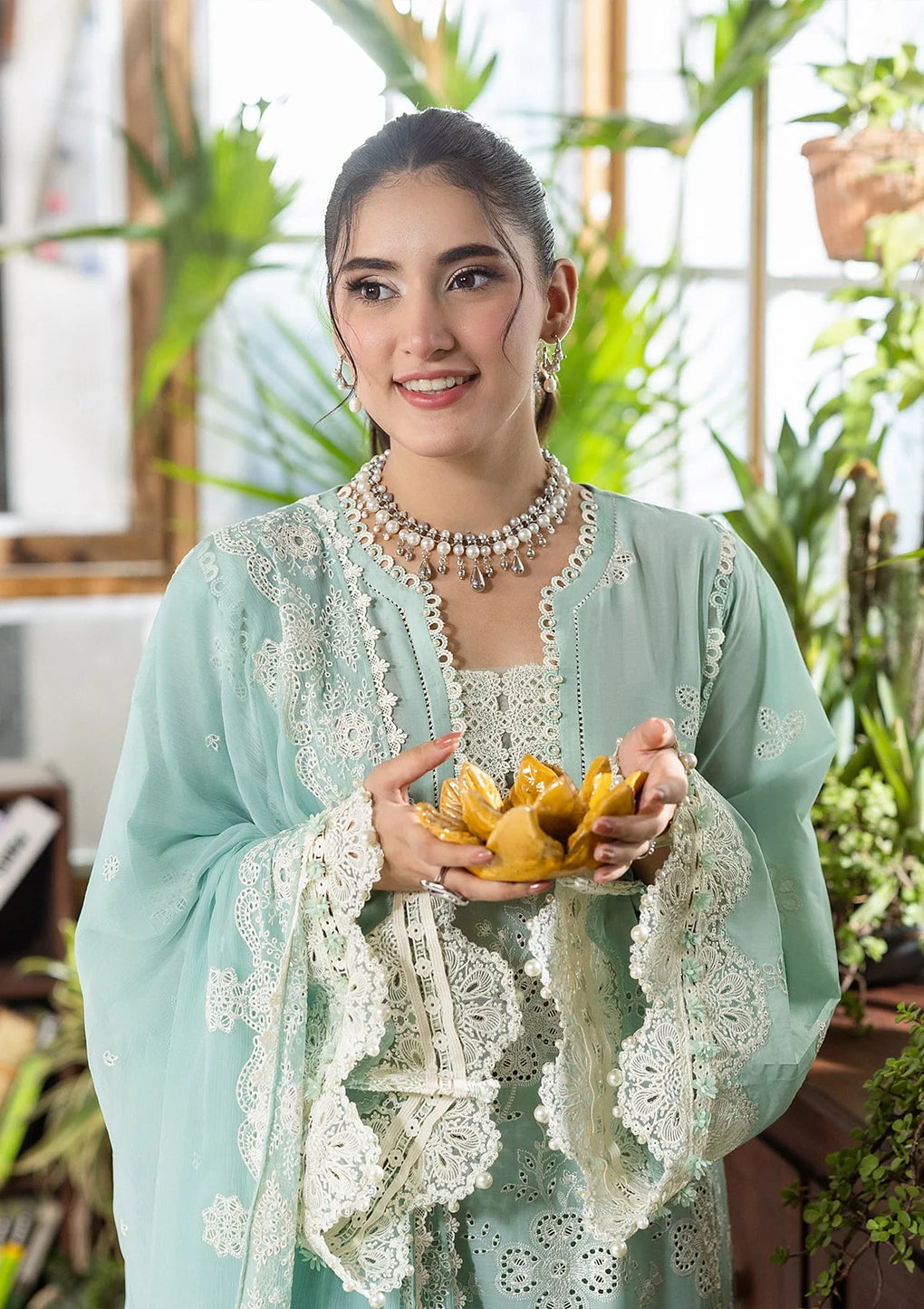 E CRAFT CHIKANKARI WITH CHIFFON BY ELAF