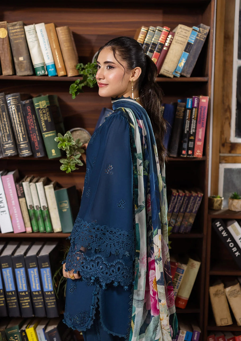 E CRAFT CHIKANKARI WITH CHIFFON BY ELAF