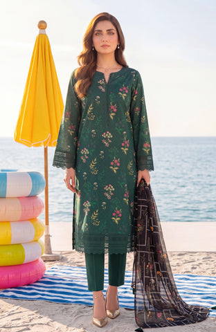 Al Zohaib Color Lawn With Chiffon Dupatta 3 Piece