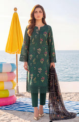 Al Zohaib Color Lawn With Chiffon Dupatta 3 Piece