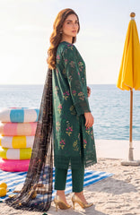 Al Zohaib Color Lawn With Chiffon Dupatta 3 Piece