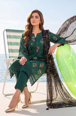 Al Zohaib Color Lawn With Chiffon Dupatta 3 Piece