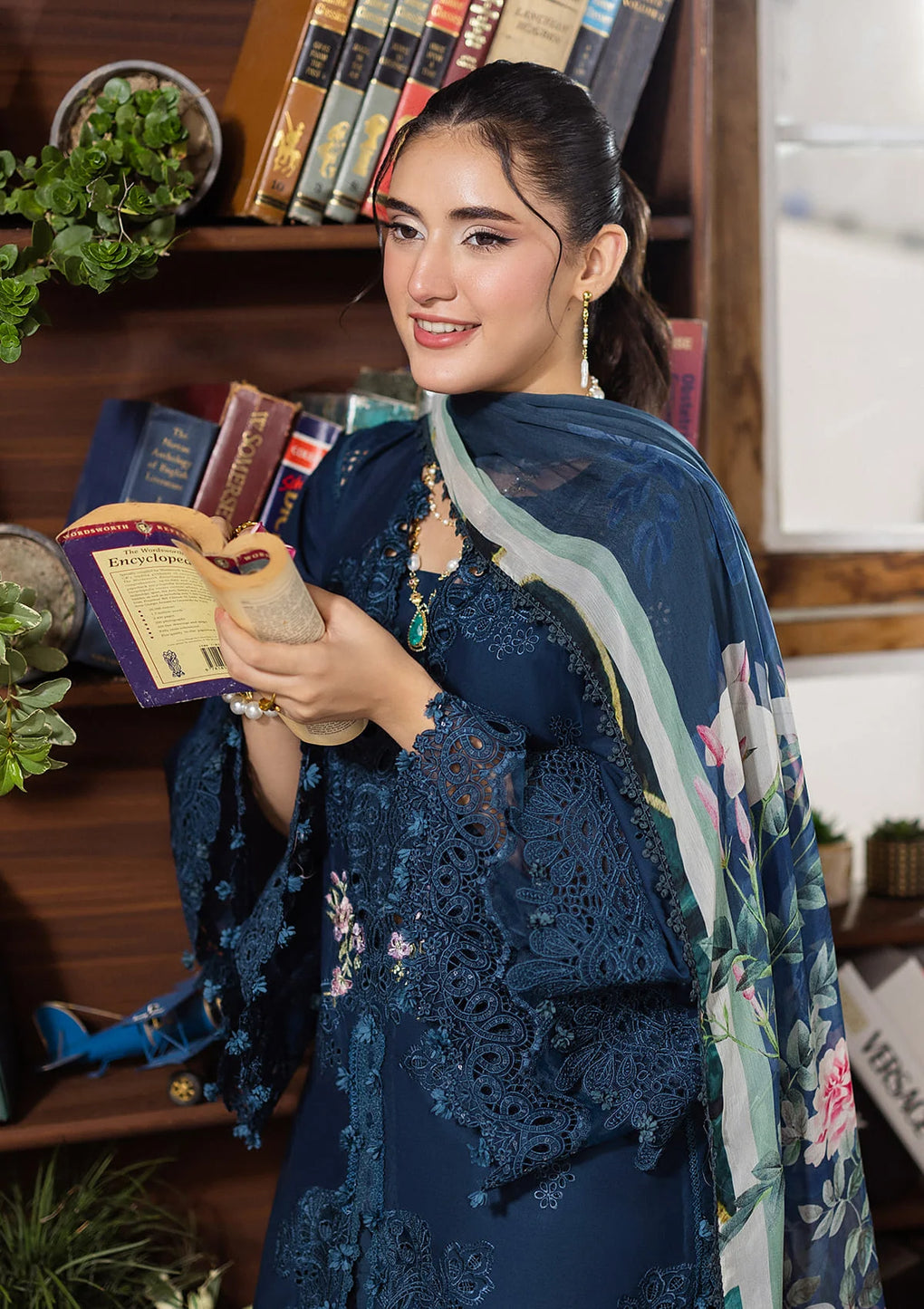 E CRAFT CHIKANKARI WITH CHIFFON BY ELAF
