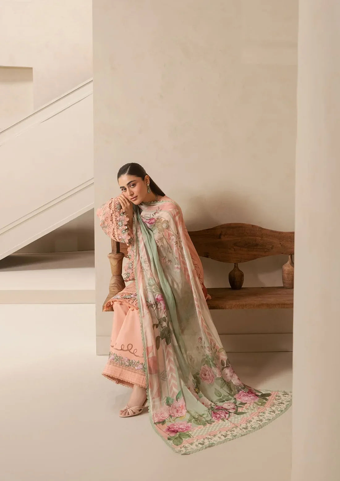 E-CRAFT - CHIKANKARI LAWN CHIFFON DUPATTA '26