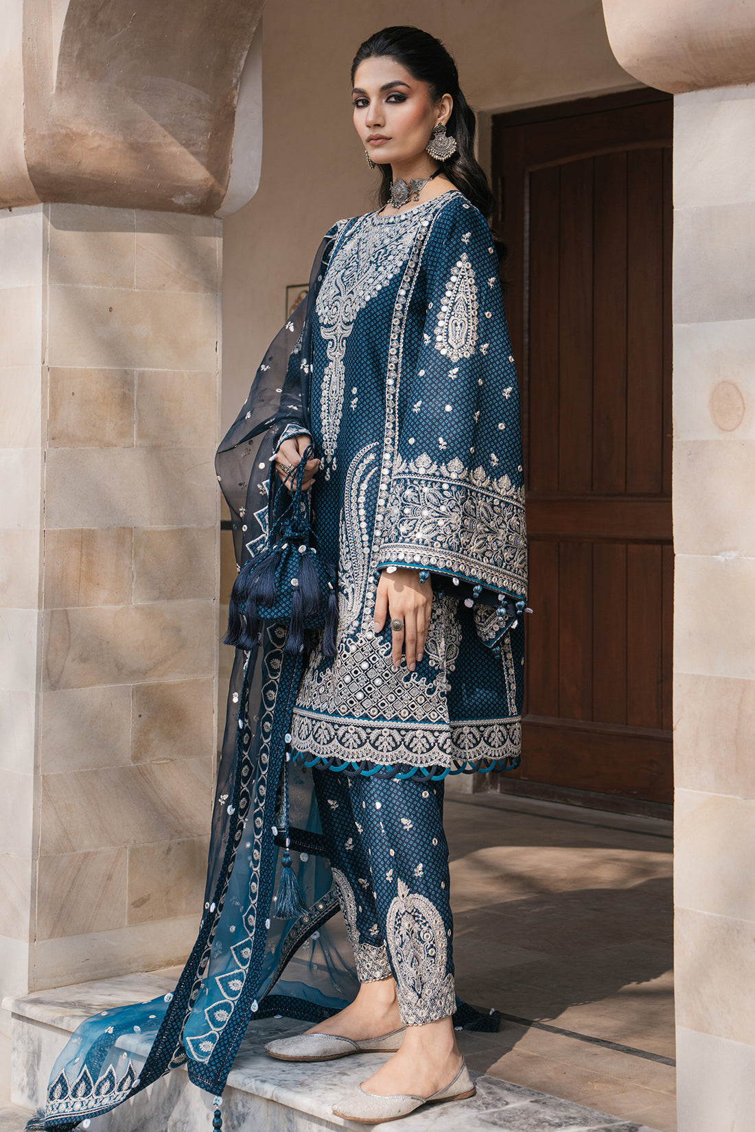 Shahkaar Luxury Lawn Embroidered Eid Festive Collection D5