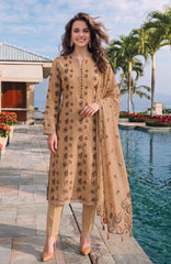 Al Zohaib Color Lawn With Chiffon Dupatta 3 Piece