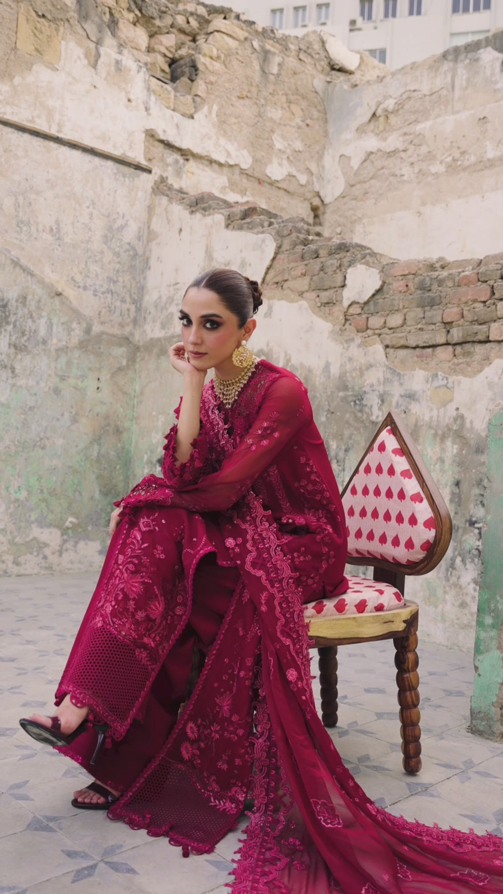 Qalamkar Chiffon Wedding Formals 25