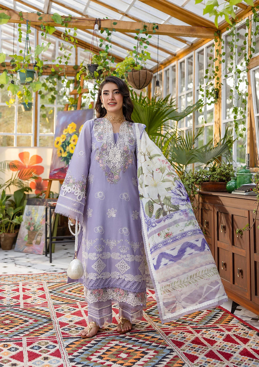E CRAFT CHIKANKARI WITH CHIFFON BY ELAF