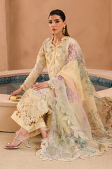 Afrozeh The Painted Garden Luxury Embroidered Lawn Collection 24 (Sweet Saffron)