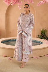 Afrozeh The Painted Garden Luxury Embroidered Lawn Collection 24 (Honeysuckle)