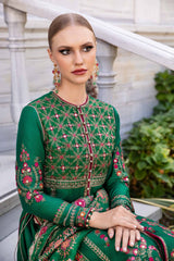 Unstitched Embroidered Cotton Satin Suit  Maria B