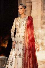 Unstitched Embroidered Cotton Satin Suit  Maria B