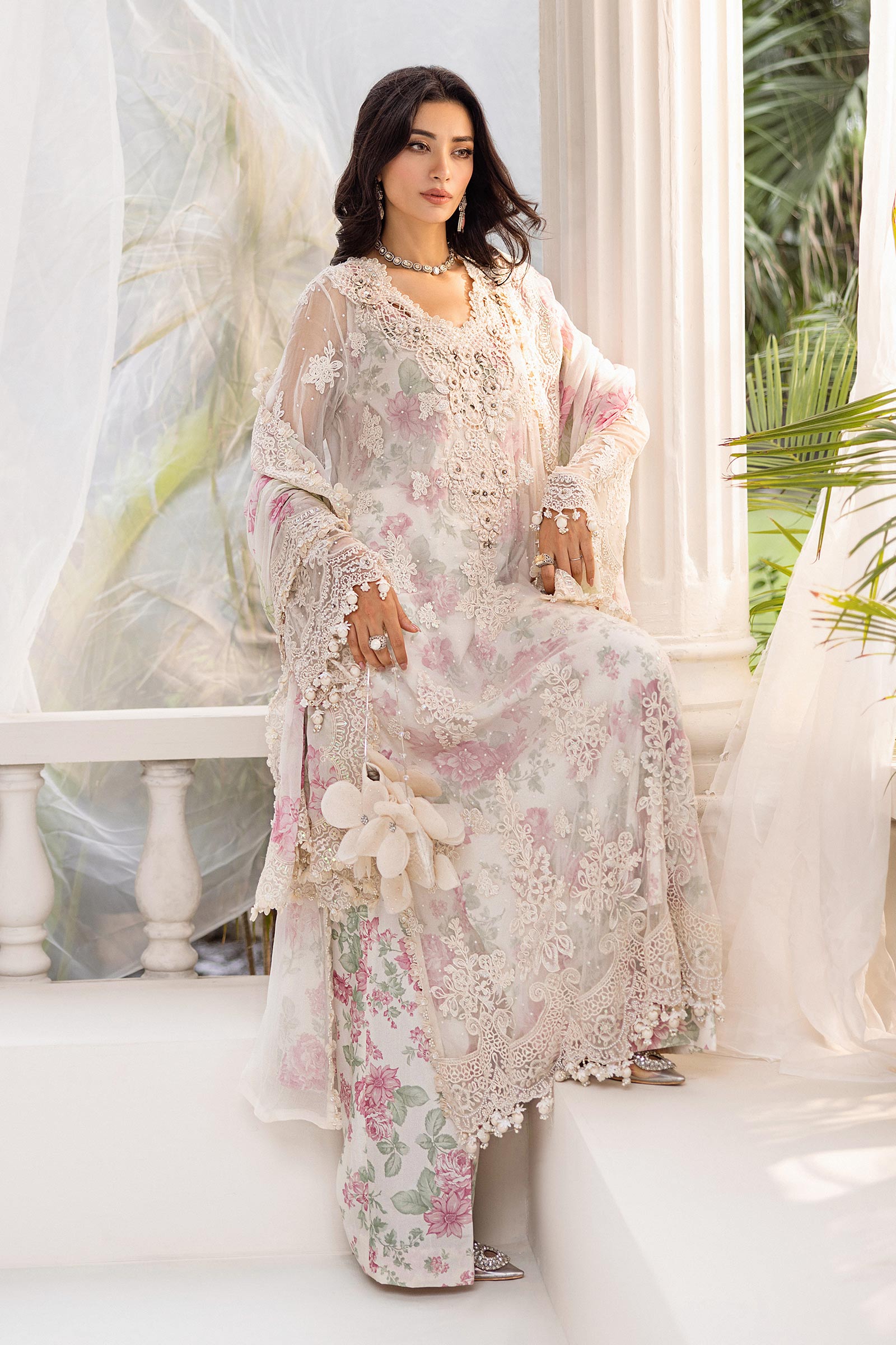 Maria B Unstitched Embroidered Chiffon Collection 25