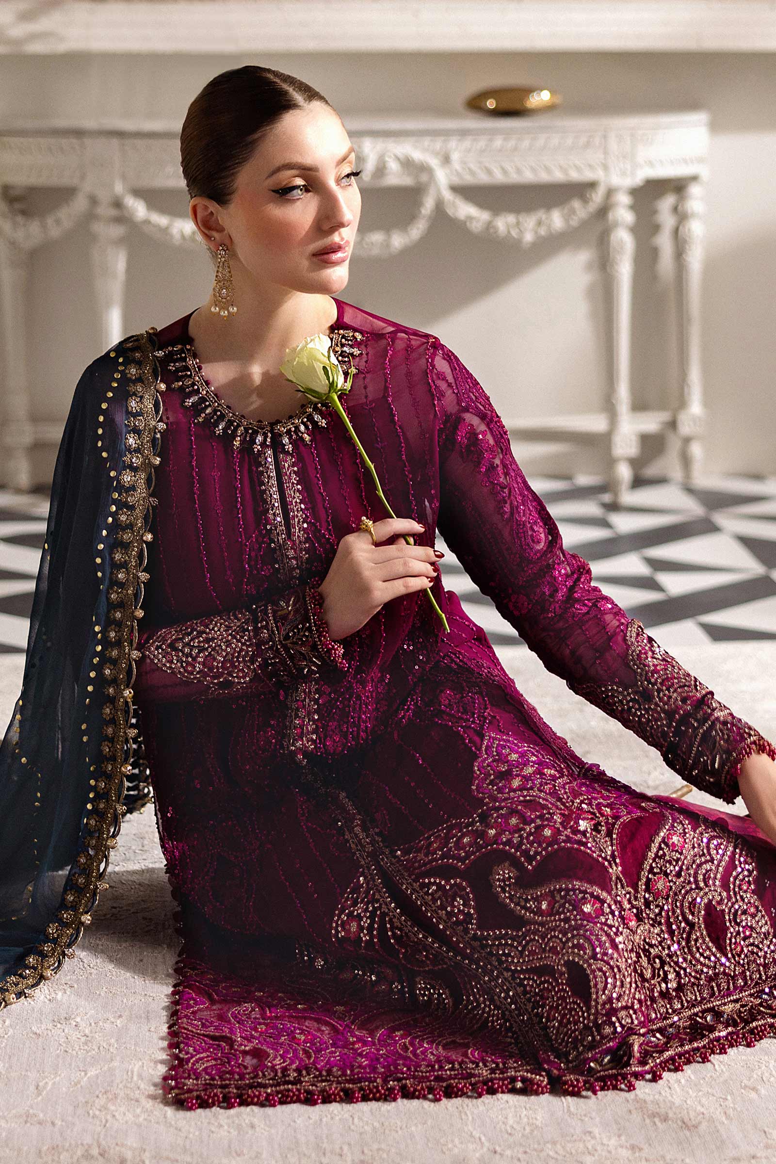 Maria B Unstitched Embroidered Chiffon Collection 25