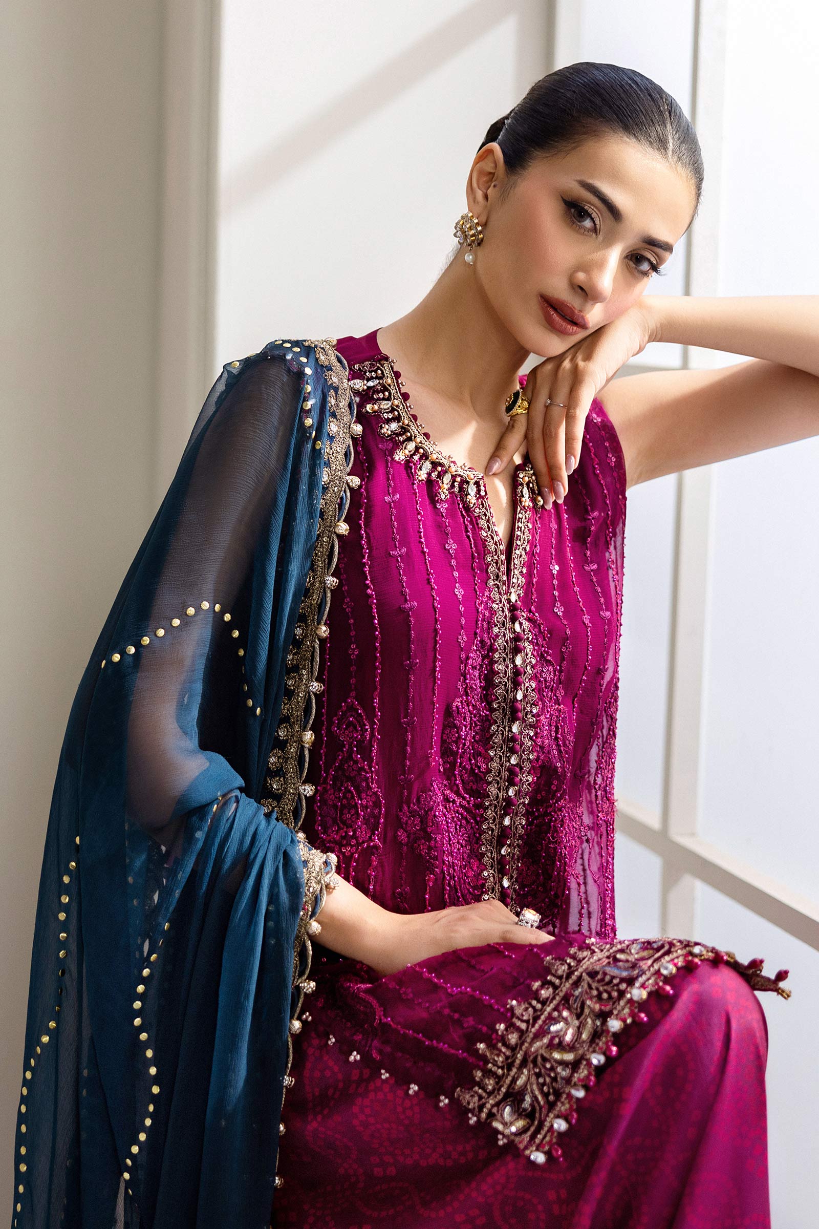 Maria B Unstitched Embroidered Chiffon Collection 25