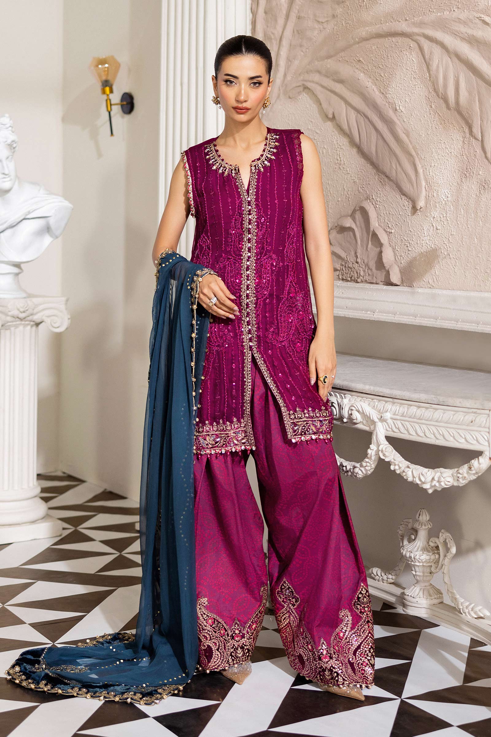 Maria B Unstitched Embroidered Chiffon Collection 25
