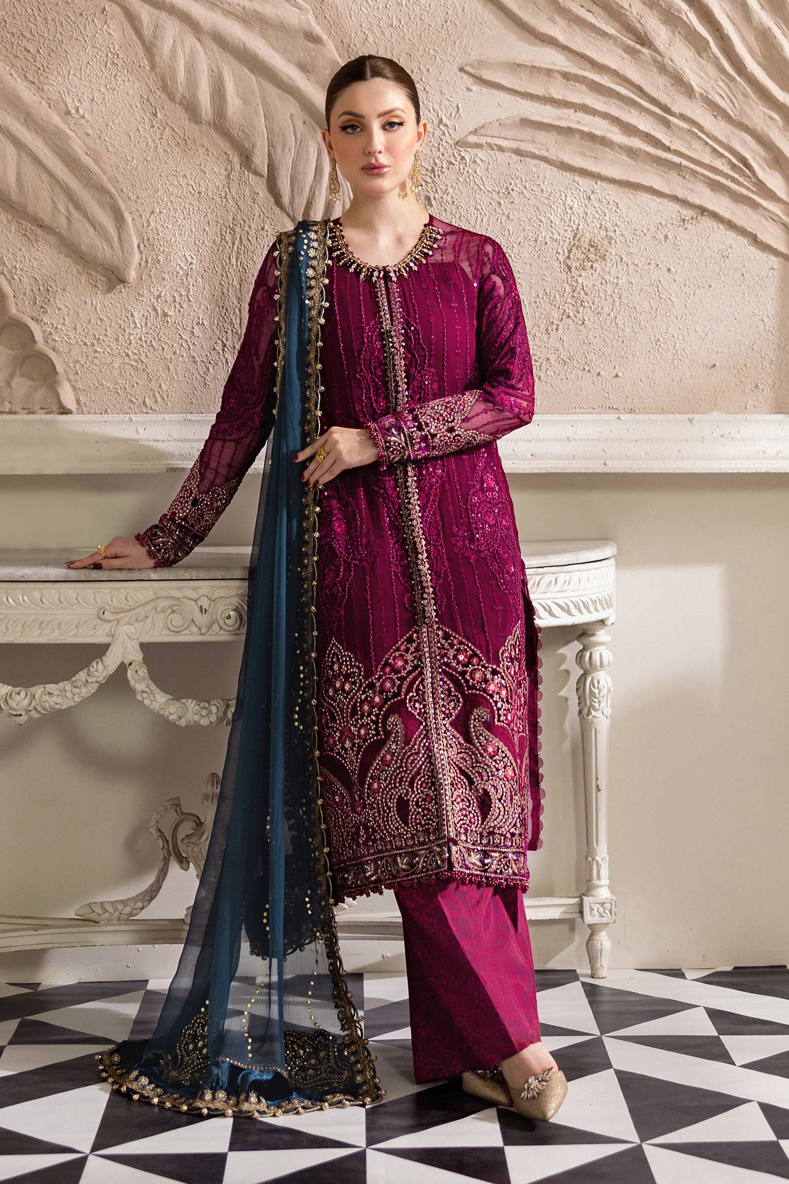 Maria B Unstitched Embroidered Chiffon Collection 25