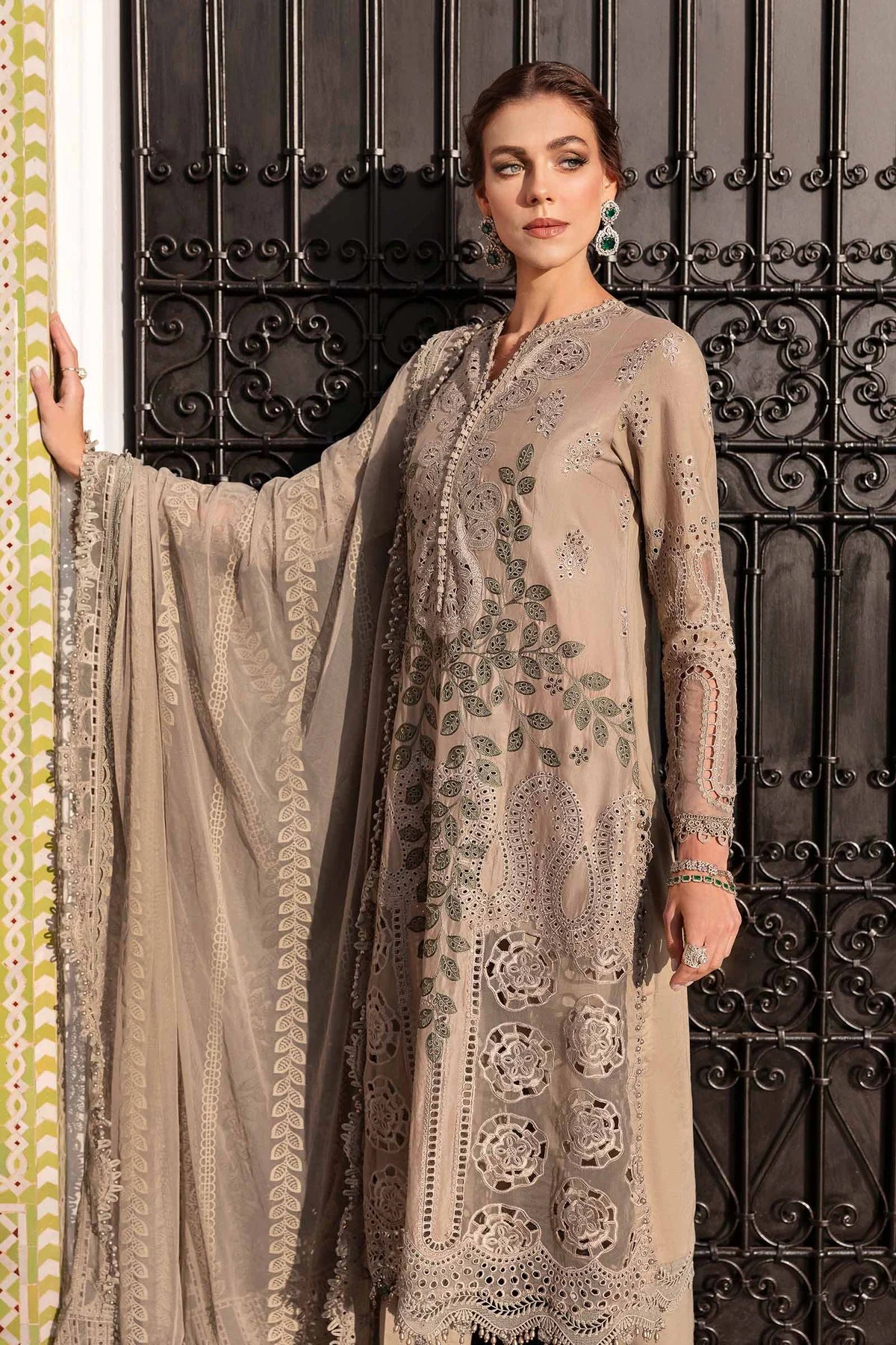 3 Piece Unstitched Embroidered Lawn Suit | D-2503-A