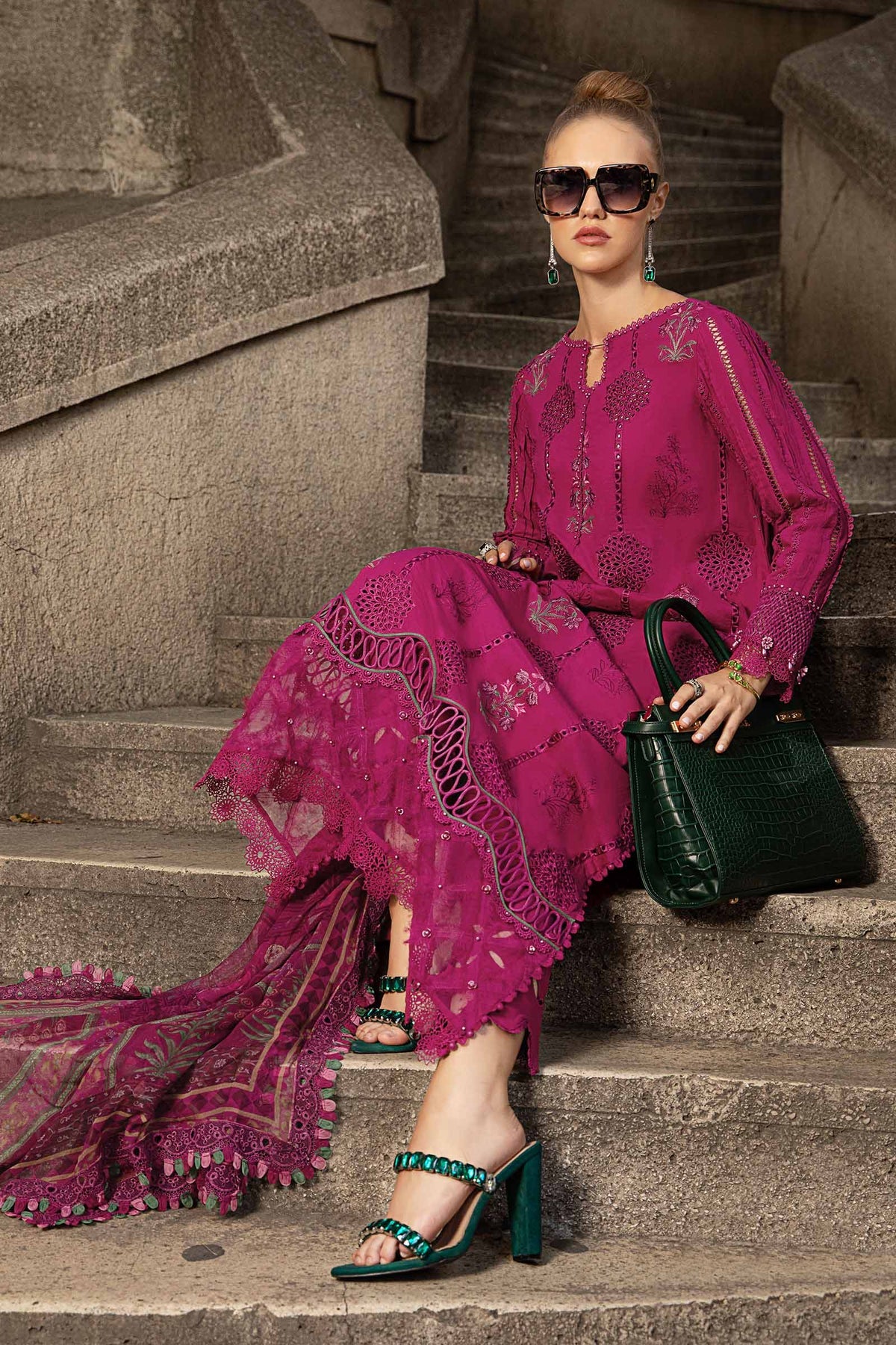 M Prints 3 Piece Unstitched Printed Cambric Suit By Maria B 24
