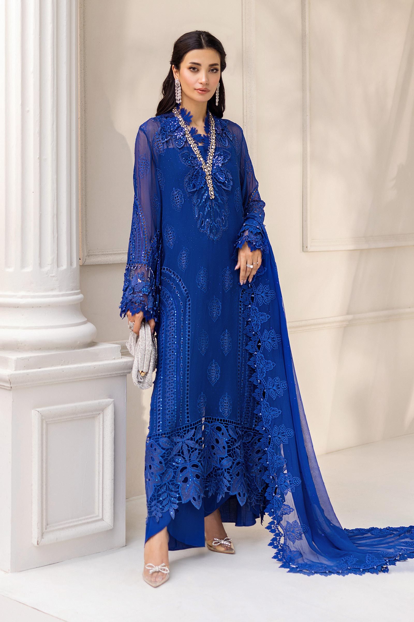 Maria B Unstitched Embroidered Chiffon Collection 25