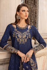 Unstitched Embroidered Cotton Satin Suit  Maria B