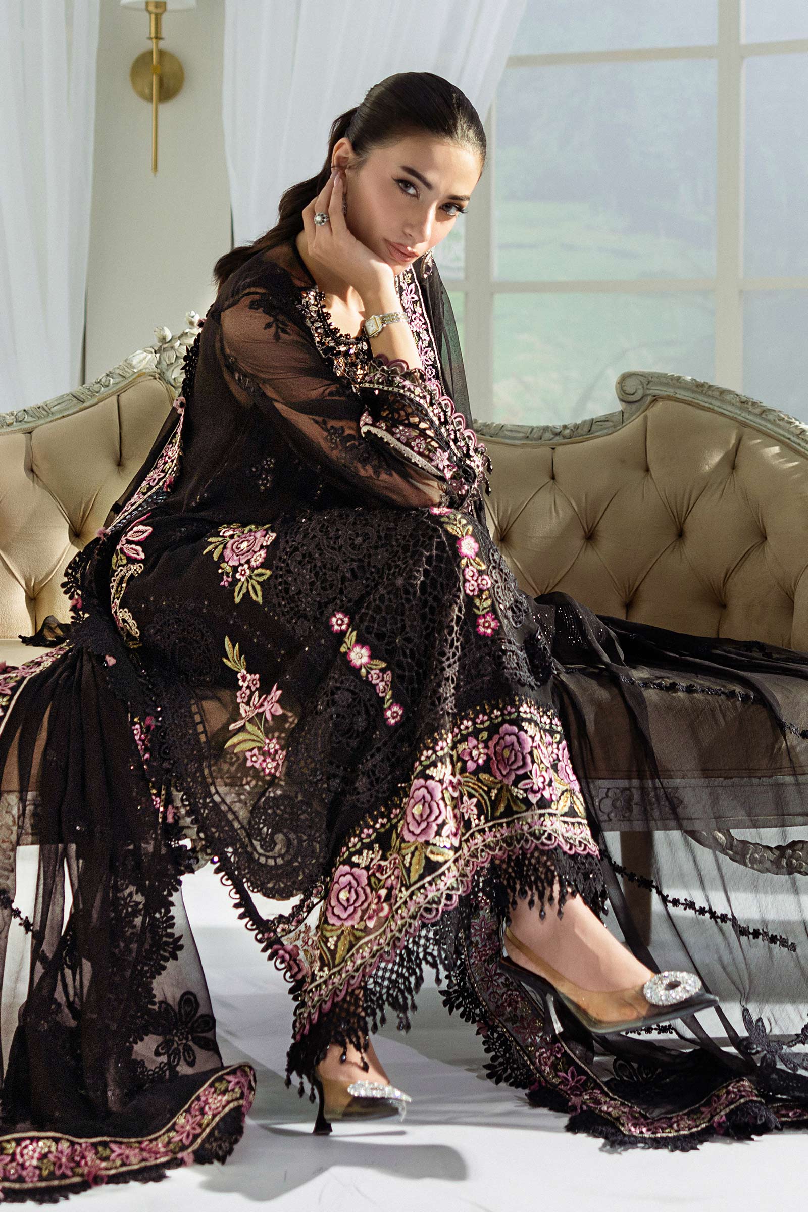 Maria B Unstitched Embroidered Chiffon Collection 25
